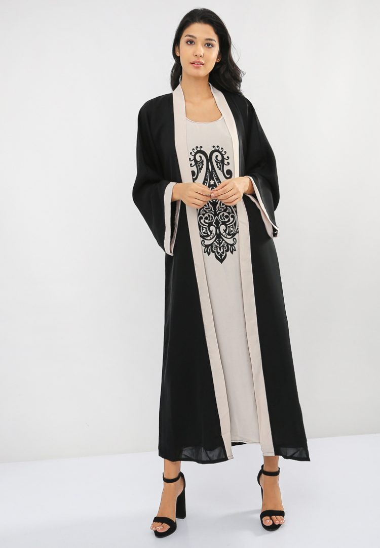 Embroidered Inner Layer Abaya-MAHA ABAYAS