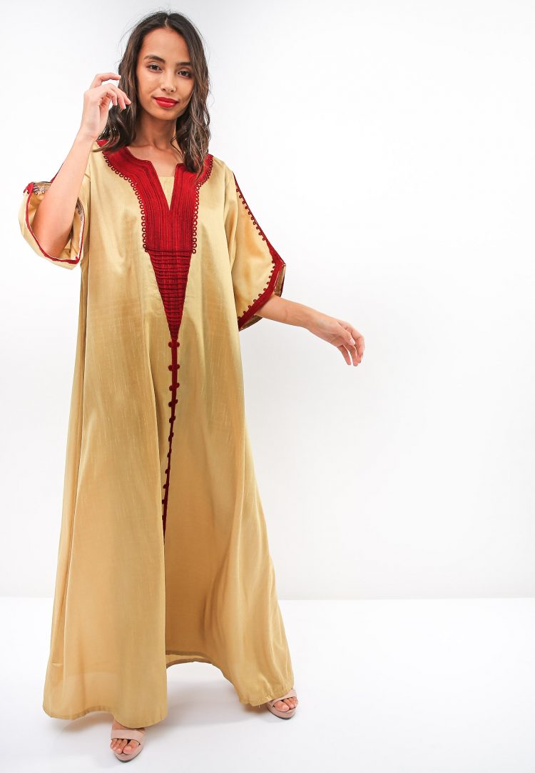 Fleece Fabric Embroidered Jalabiya-Sara Arabia