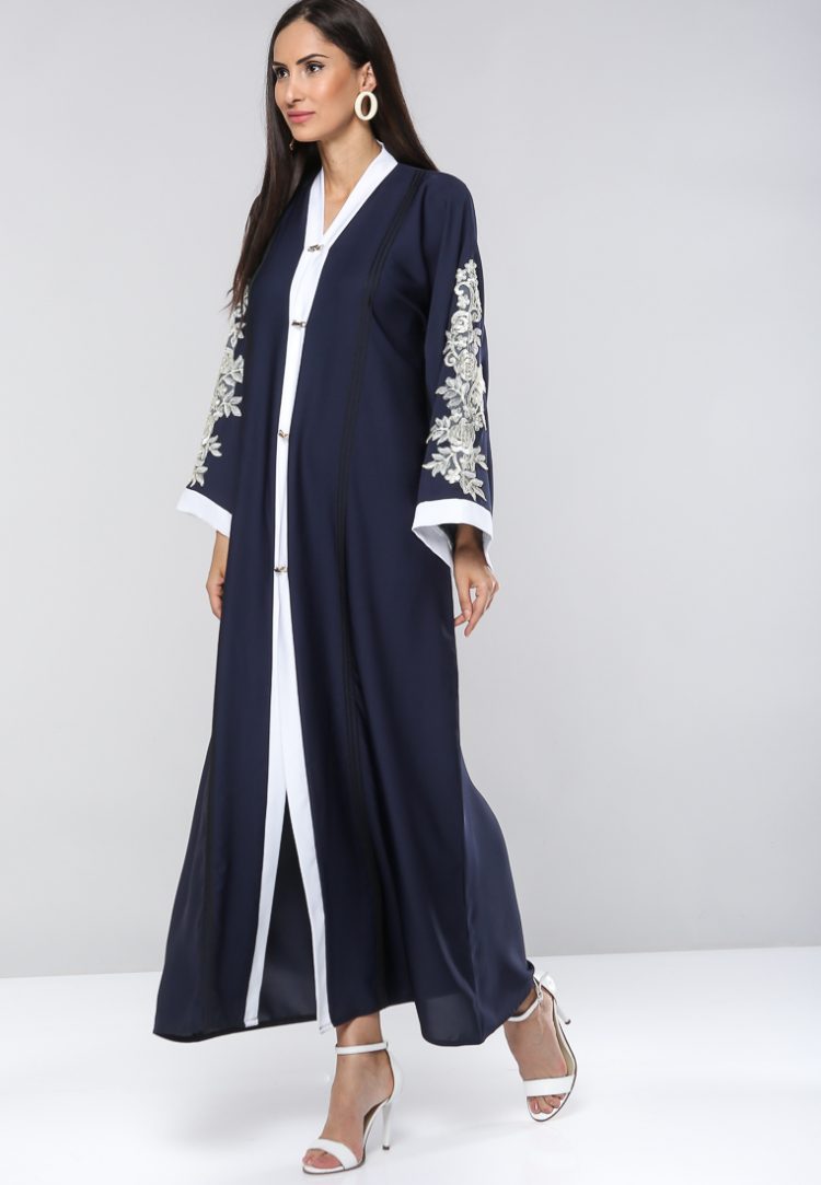 Floral Sleeve Detailing Abaya-Dubai Abaya