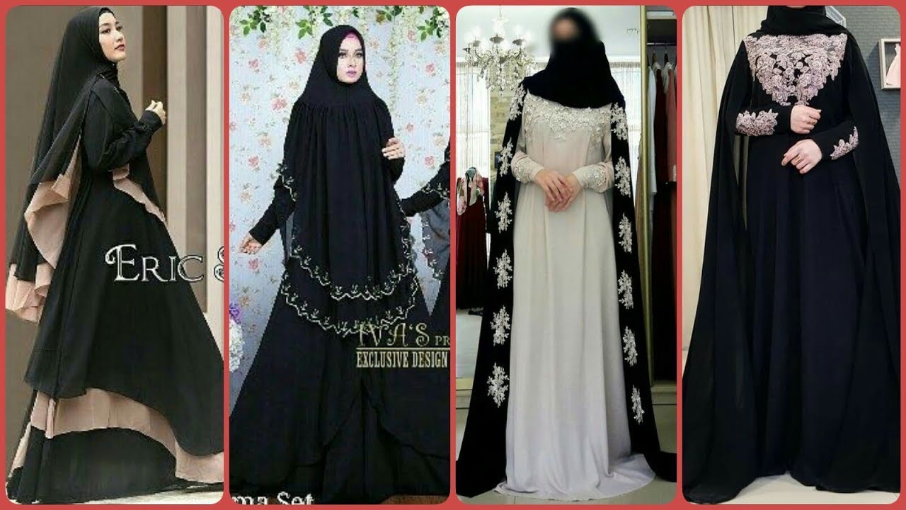 Simple Beautiful & Comfortable Arabic & Indian Muslim Abaya With Long Hijab Design Collections 2019