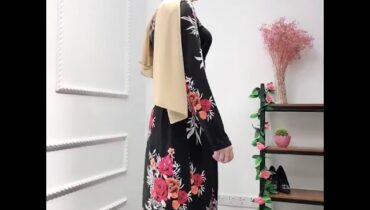 Turkish African Online Fashion Designs Printed Flowers Islamic Clothing Kimono Muslim Dresses Abaya